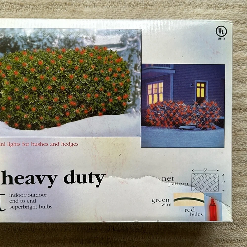 NIB Target Seasonal Specialities 150 Clear Heavy Duty Mini Net Lights Red 4’x 6’